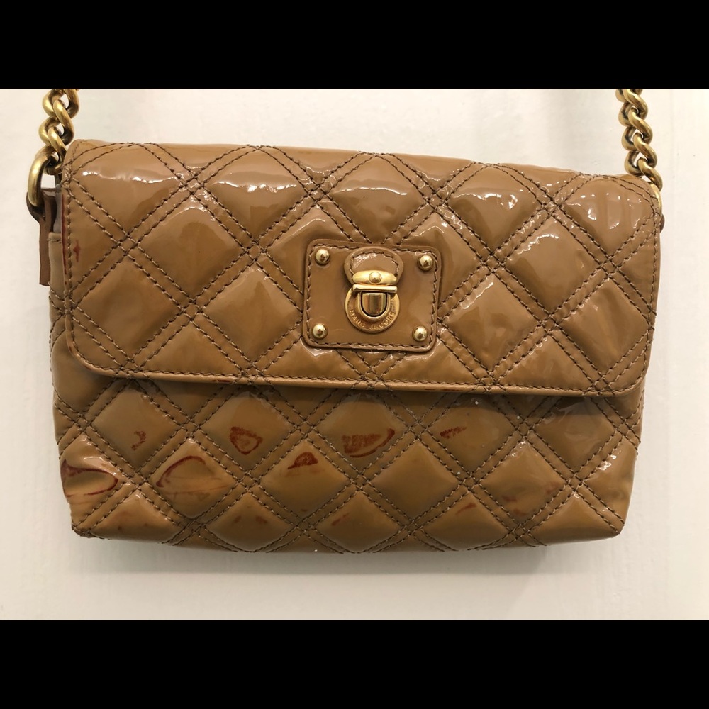 AUTHENTIC Marc Jacobs Tan Quilted Chain link Purse